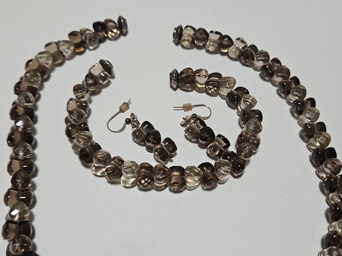 Jay King DTR DRT Sterling Silver Smoky Quartz Bead Necklace Bracelet Earrings - Picture 7 of 14