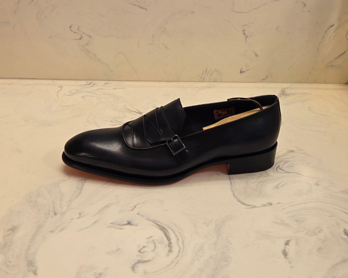 Man, SANTONI Carter, leather slip on loafers size 12 US made in Italy New! Santoni  main image 2