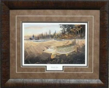 Terry Doughty Muskie Bay Fishing Art Print-Framed