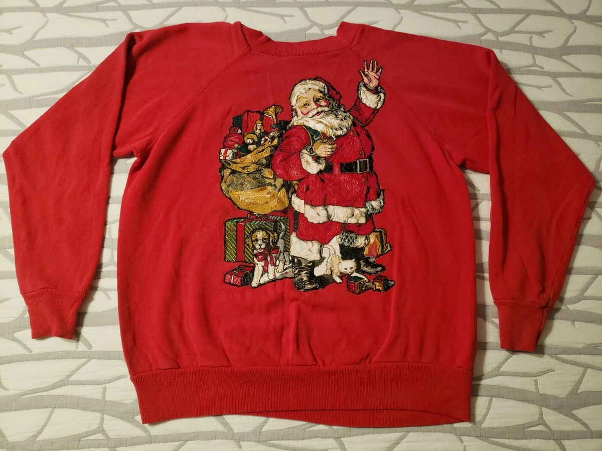 Vintage santa sweatshirt sales