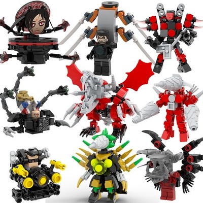 Skibidi- Toilet- Man Cartoon Bricks Dolls Action Bricks Figures Toy