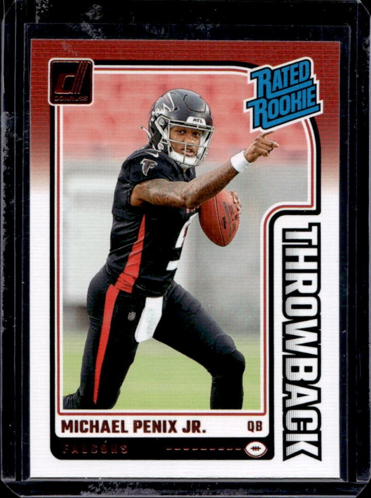 2024 Donruss Michael Penix Jr Rated Rookie Throwback #3 Falcons