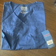 E899 Cherokee Navy Authentic Workwear Core Stretch V-Neck Scrub Top Sz XS NWT