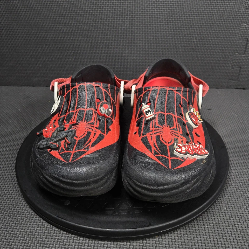 Crocs Spider-Man All-Terrain Shoes Youth Size 5 Black Red Clog Jibbitz Marvel - Image 2 of 4