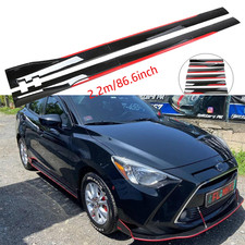 Glossy Black Look 86.6 Side Skirt Extension Spoiler Splitter For Toyota Yaris