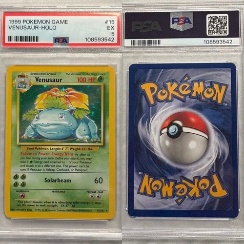 Venusaur 15/103 Holo 1999 Pokemon Game Base Set Unlimited PSA 5
