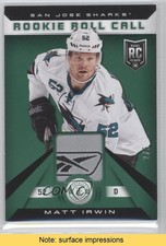2013 Totally Certified Rookie Roll Call Green Tag 2/5 Matt Irwin Patch READ 1p0