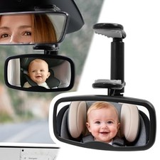 Clip Baby Car Mirror Rear Facing Car Mirror for Baby, Over-the-Mirror black