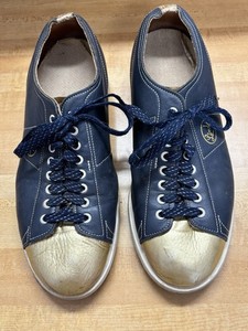 Linds Men’s Bowling Shoes 8.5 M Gold Toe & Heel – Leather Vintage Pro Model Rare