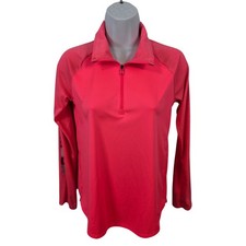 Under Armour Girls Youth XL Pink HeatGear Quarter Zip Long Sleeve Shirt /B52