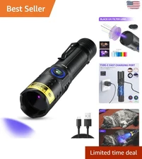 DARKBEAM 365nm UV Flashlight Black Light with Filter, Powerful Blacklight USB-C