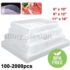 Embossed Vacuum Sealer Bags Precut Food Saver Storage Gallon 11x16 Quart 8x12