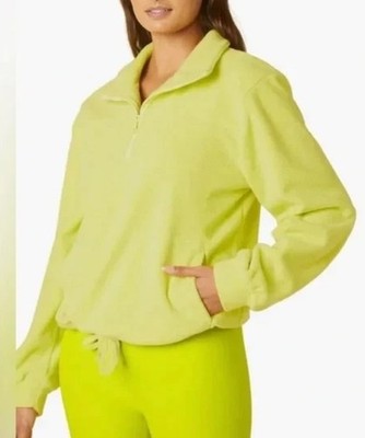 Beyond Yoga New Terrain Quarter Zip Fleece Pullover Size M True Chartreuse