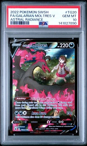 PSA 10 Galarian Moltres V TG20/TG30 Astral Radiance Pokemon