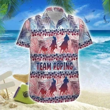 Roping Palm Leaves Unisex Adult, Tropical Hawaiian Shirt, Aloha Party
