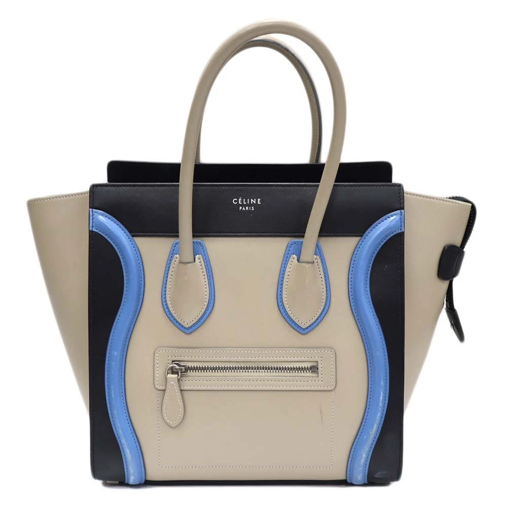 Celine — Celine Luggage Micro Shopper Calfskin Leather Black Bag Women's KNB988 #KNB988