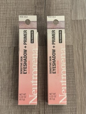 Neutrogena Eyeshadow + Primer Rose Gold Metallic Sensitive Skin 0.22 oz 2pk