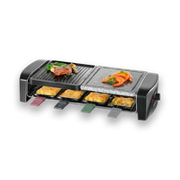 Severin RG 9645 Raclette Grill Mit Naturgrillstein Und Grillplatte Tischgrill