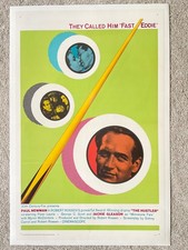 Original “The Hustler” Billiards Film Poster Paul Newman “Fast Eddie” R-64