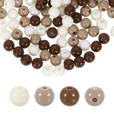 100pcs Khaki Acrylic Round Beads 6mm Plastic Resin Loose Bead