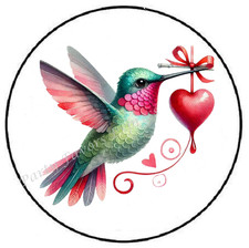 HUMMINGBIRD WITH HEART VALENTINES DAY ENVELOPE SEALS LABELS STICKERS PARTY FAVOR