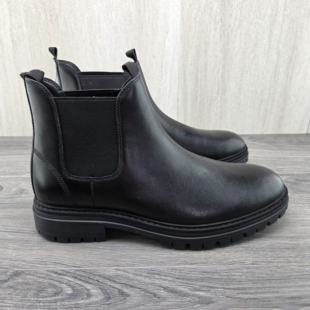 Men\'s Black Leather Cole Haan zero gravity Chelsea Boots 11.5 M wide Black Cole Haan Zerogrand Boots for Men for sale | eBay main image 4