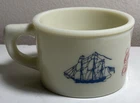 Vintage Old Spice Shaving Mug Milk Glass Shulton Ship “Grand Turk” Salem 1786