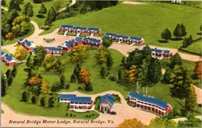 Natural Bridge Motor Lodge Virginia Linen Postcard Tichnor Bros 1950s AAA