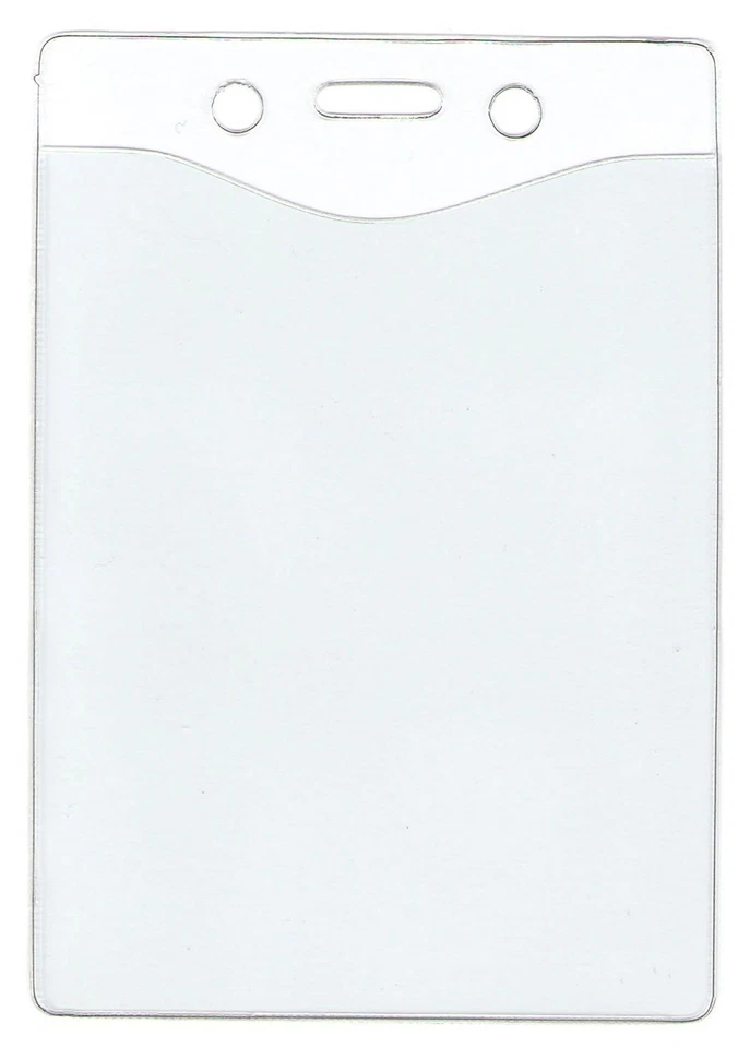 WHOLESALE 10 25 50 100 VERTICAL VINYL ID BADGE HOLDER INSERT SIZE 4" H x 3"W - Image 3 of 4