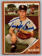 Tim McCarver Signed Autograph 1962 Topps Cardinals Rookie RC Card #167. rookie card picture