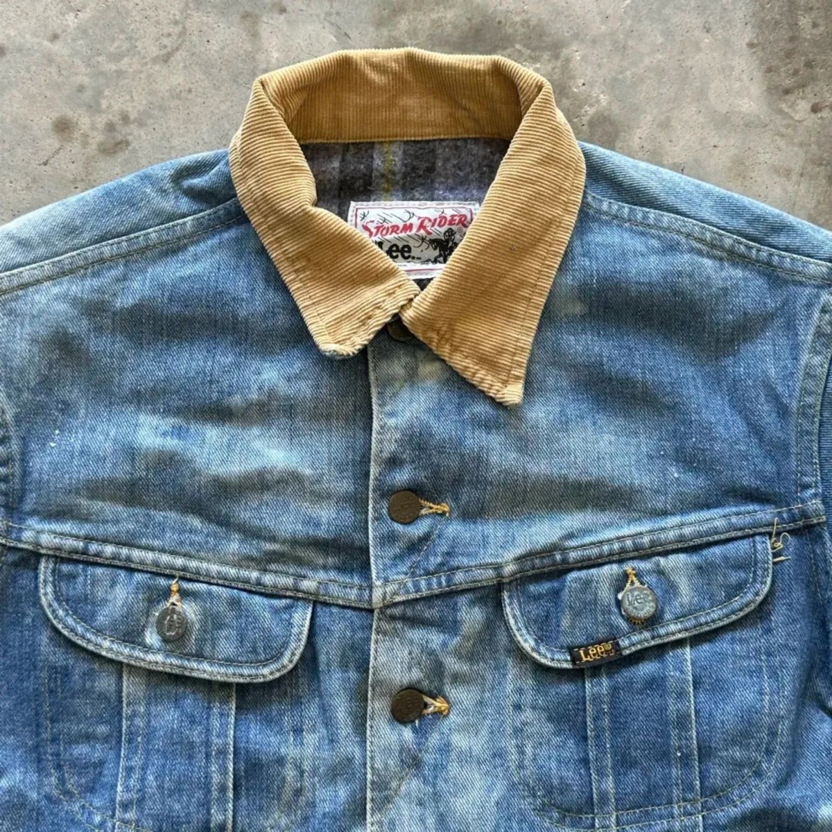 Vintage 70s Lee Storm Rider Denim Blanket Lined Jacket Size Small