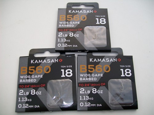30 x Kamasan B560 Micro Barbed Hooks To Nylon.Size 18. Perfect All Round Hook. - Picture 1 of 2