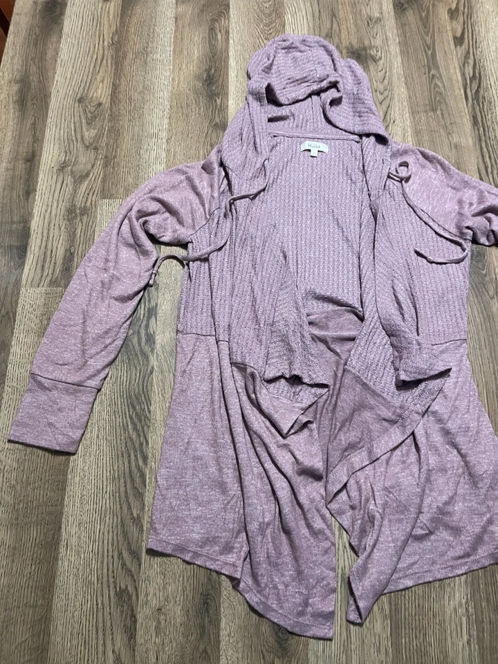 Moletom com Capuz Mudd, Tamanho Feminino Júnior XL, Roxo, Cardigan Aberto, Manga Longa - Imagem 4 de 4