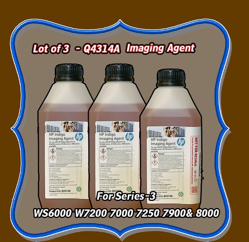 Lot of 3 HP Indigo Q4314A Imaging Agent SERIES - 3 WS6000 W7200 7000 7250 7900& - Picture 1 of 4