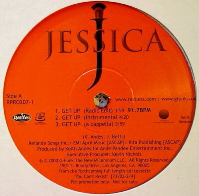 Jessica - Get Up - USA Promo 12'' Vinyl - 2000 - Restless Records