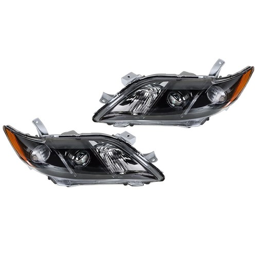 Left Driver Side Headlight Assembly For 2007-2009 Toyota Camry - Chrome Amber