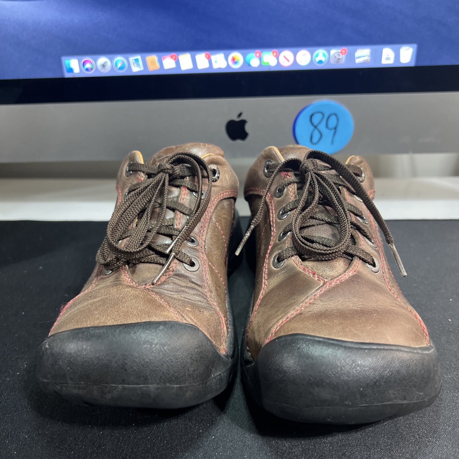 Scarpe da trekking Keen in pelle marrone 0508 casual impermeabili da donna taglia 8 5