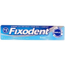 Fixodent Free Denture Adhesive Cream 2.4 oz Pack of 5 Bonding Adhesives