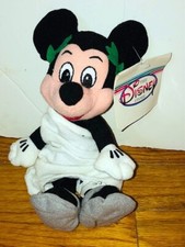 Vintage Disney Store Mickey Mouse Toga Greek Bean Bag Plush Doll NWT