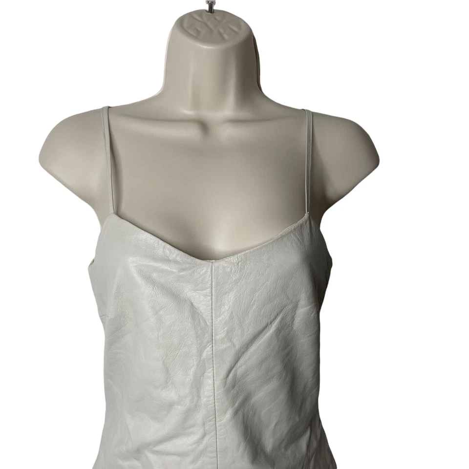 LAMARQUE | NWT Abella Leather feather Party Mini Dress in Bone Ivory Size XXS - Image 4 of 4