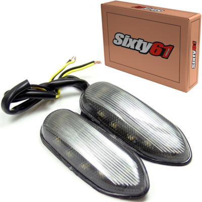 GSXR 600 750 2006-2026 Flush Mount LED Turn Signal Lights Smoke Mirror Block Off