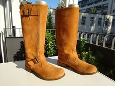 MOMA Premium Damen Schuhe Stiefel Biker Wildleder Braun Italy Gr.36 TOP