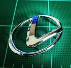 2.5" FOR LEXUS STEERING WHEEL 3D CHROME BADGE EMBLEM PIN TYPE