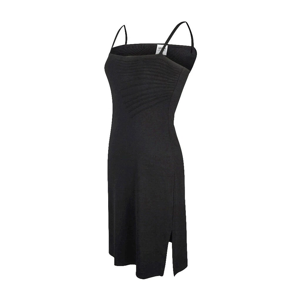 Giorgio Armani Dress Vintage Black Cocktail Asymmetrical Stitch