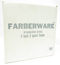 RARE Vintage FARBERWARE 7" Stainless Steel 2 Quart Replacement Cover #797 NOS