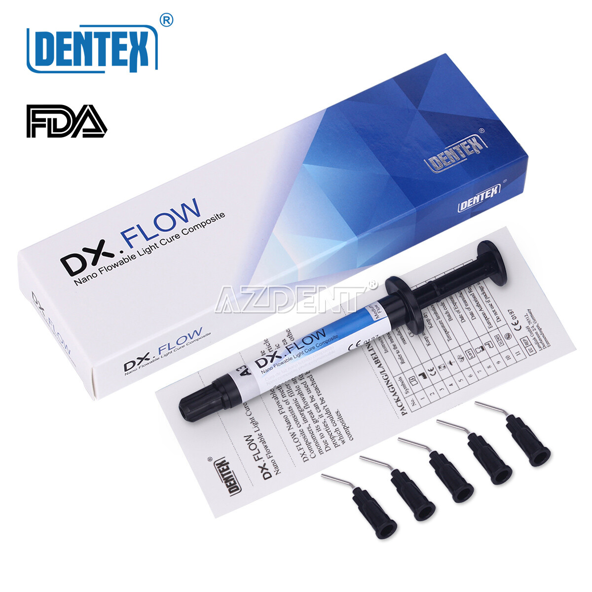 Dental Resin Medium Flow Flowable Light Cure Composite A3 DX.FLOW DENTEX 3g/PCS