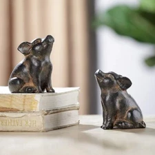 SPI Home Pig Minimals Cast Iron - Set of 2 Figurine,Sculptures & Figurines