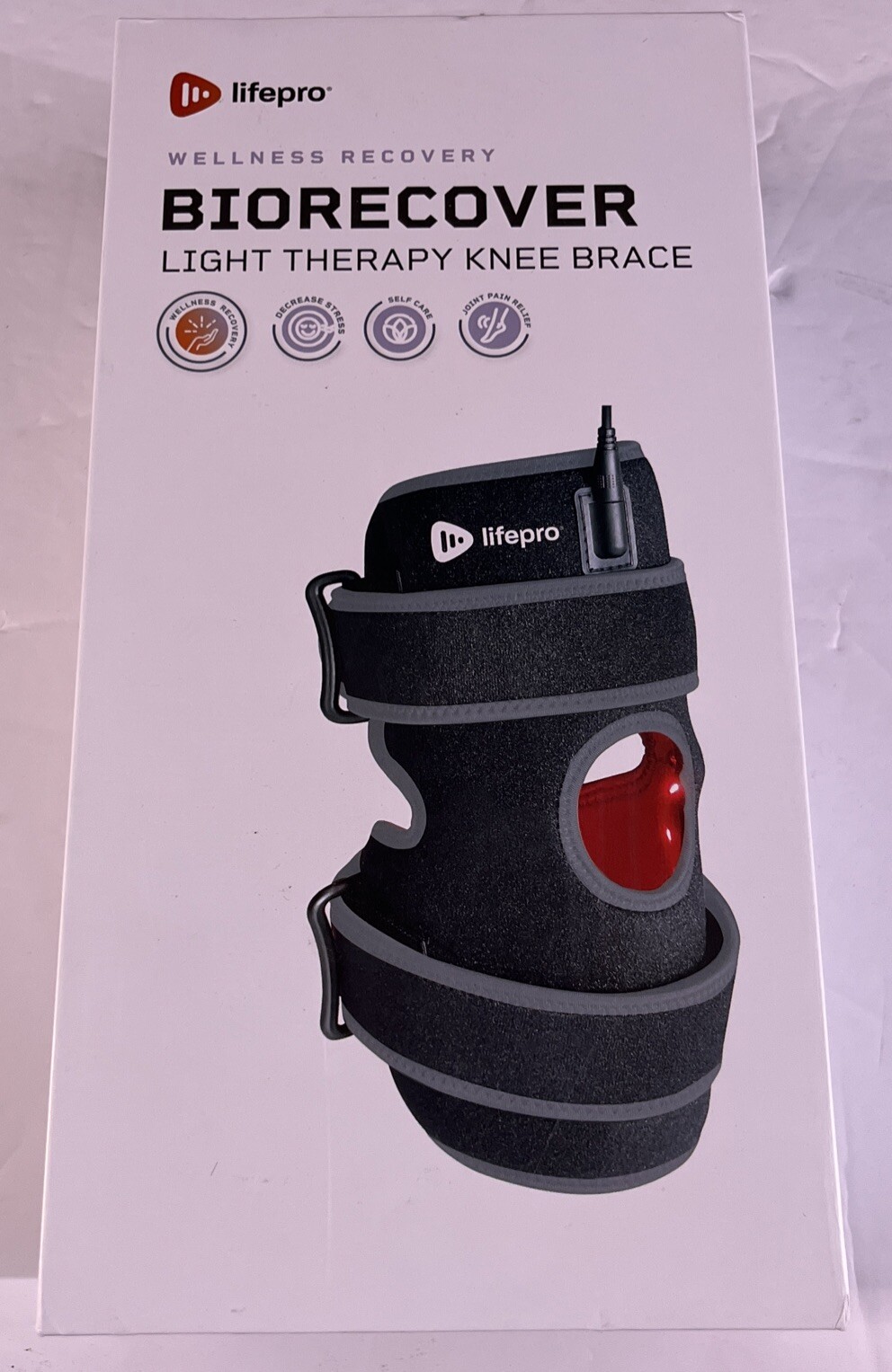 LifePro Vibration Red & Near Infrared Light Therapy Knee Brace Model LP-BRCV-GRY