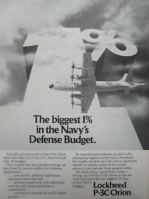 7/1980 PUB LOCKHEED P-3C ORION US NAVY ASW MPA MARITIME PATROL AIRCRAFT AD