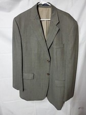 Chaps Ralph Lauren Houndstooth Sport Coat Blazer Jacket Mens 44R Dark Gray Flaw 